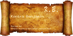 Kontra Benjámin névjegykártya